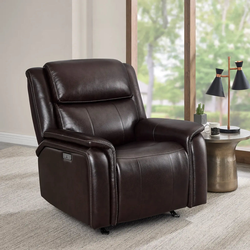 ComfortPlus Leather Power Recliner with Rocking Function